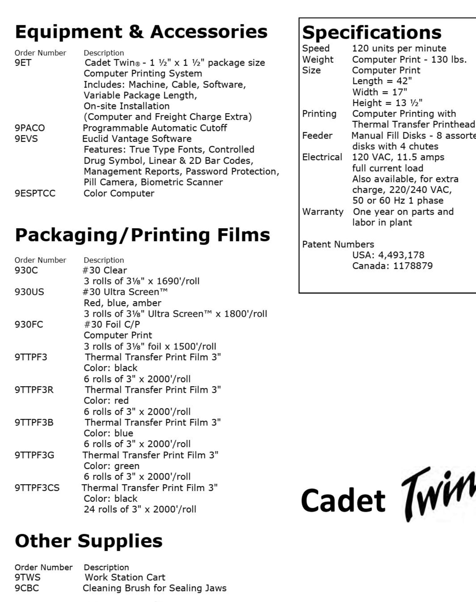 Accu-Chart Cadet Twin 2X2 Vantage Unit Dose Packaging Machine - Image 11 of 11