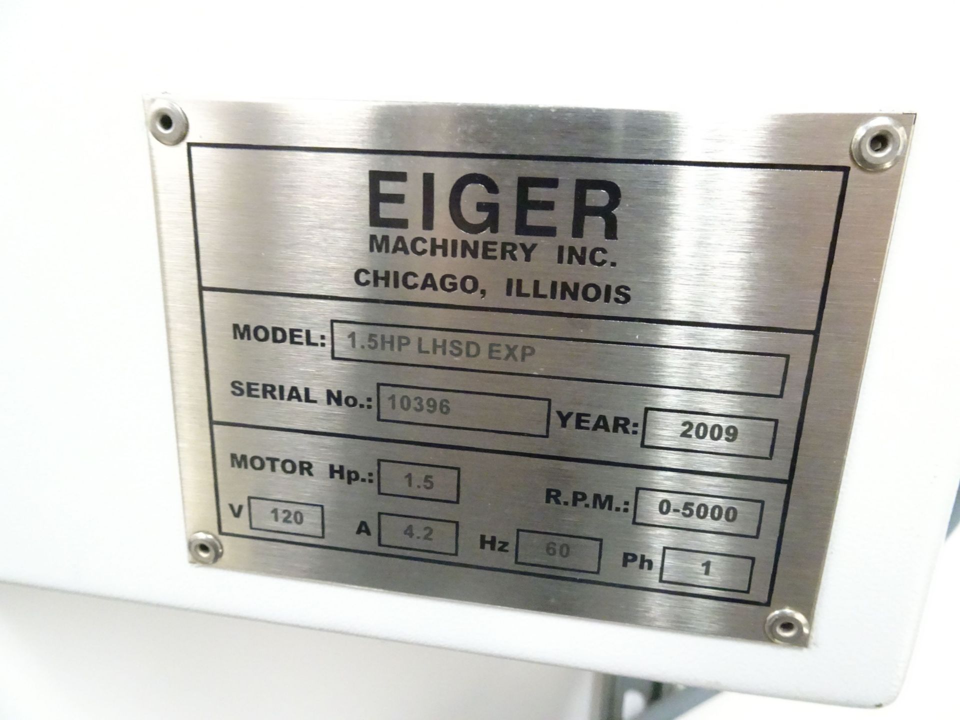 Eiger Laboratory High Speed DIsperser / Mixer New in 2009 - Image 8 of 12
