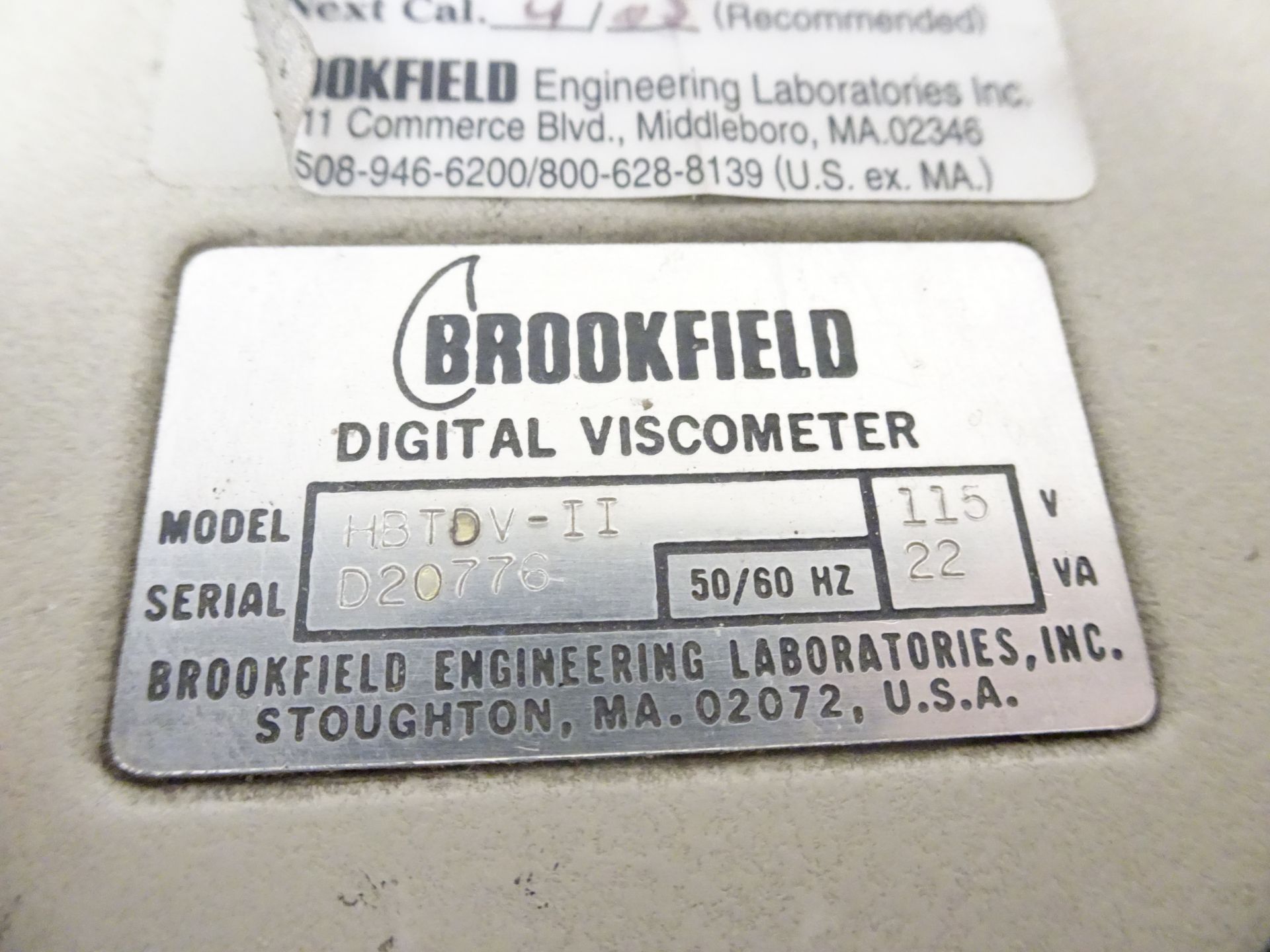 Brookfield Model HBTDV-II Viscometer , sn D20776 With Stand, Case, and Brookfield HA/HB Spindle Set - Image 9 of 9