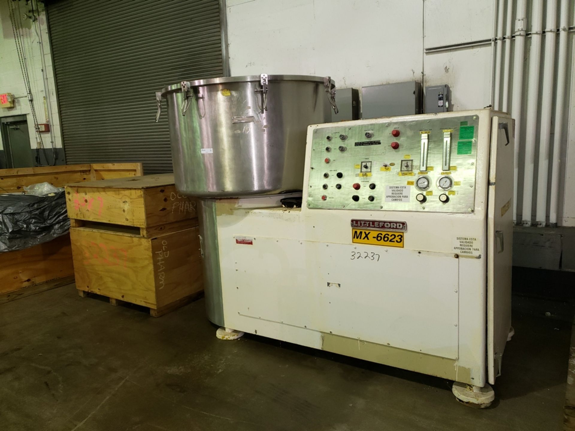 Littleford high shear mixer, model MGT-1200, stainless steel construction, 1200 liter capacity,