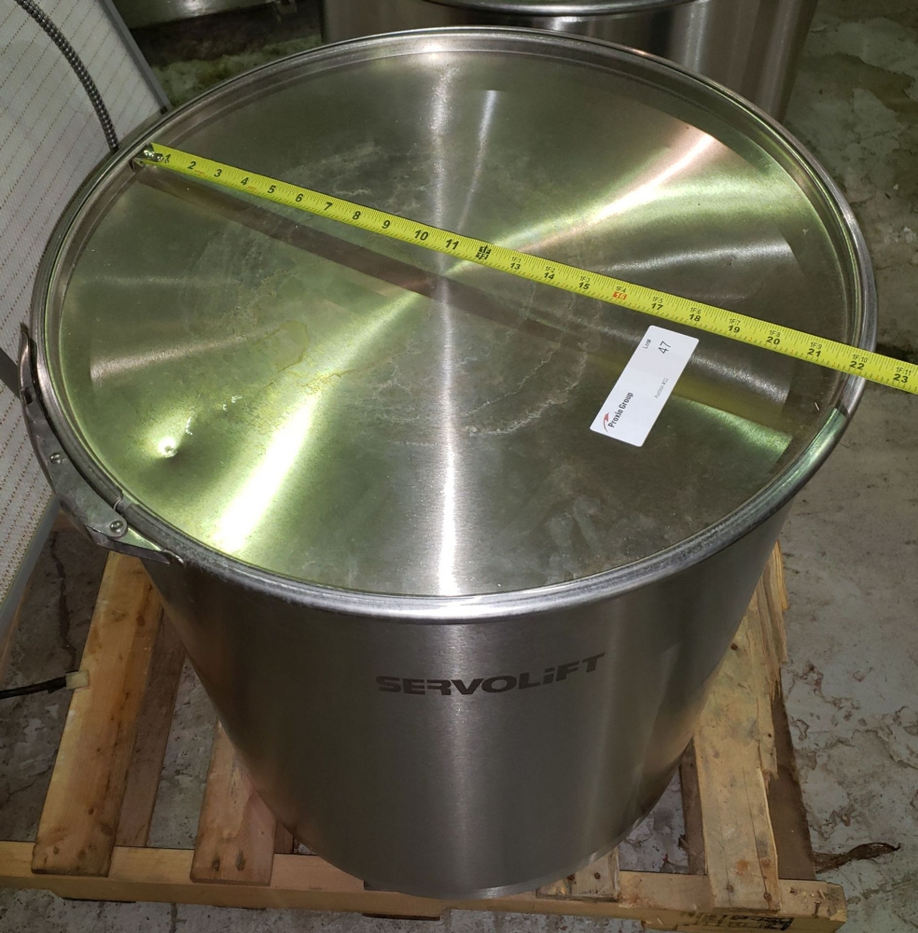 Servolift Mixing Bin, s/s construction, 22" diameter x 24" straight side - Image 2 of 4