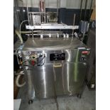 Kalish inline bottle cleaner, model B-CL, cleans by dry air blast and vacuum assist, set up for 4