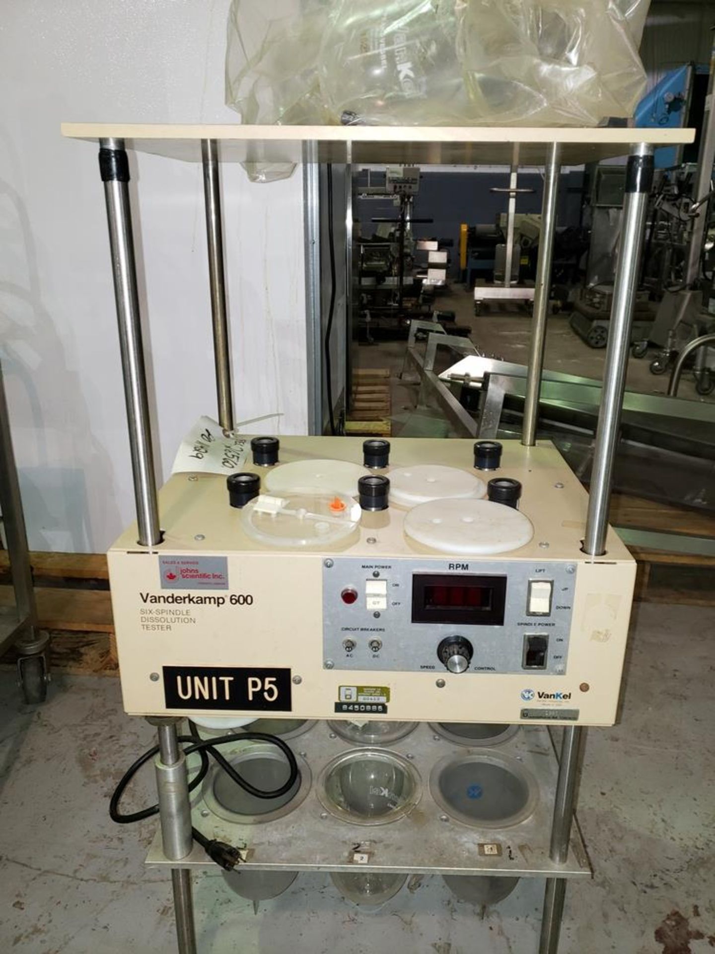 Vanderkamp 600 six spindle dissolution tester, model VK-600, 115 volt, serial no. 1-8450886. - Image 5 of 5