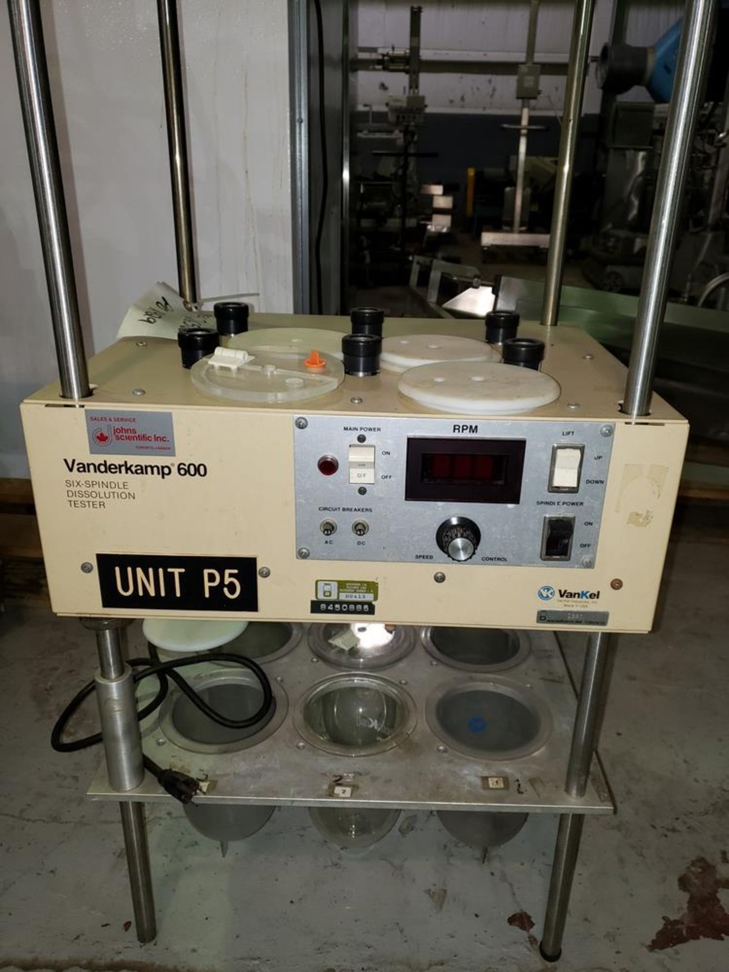 Vanderkamp 600 six spindle dissolution tester, model VK-600, 115 volt, serial no. 1-8450886. - Image 2 of 5