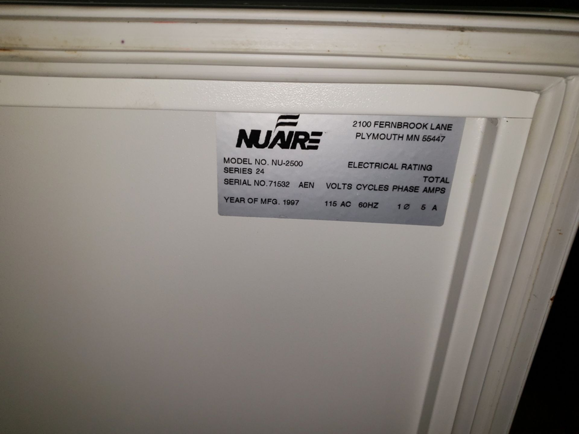 Nuaire IR Autoflow Incubator, model NU-2500, Series 24, water jacketed, serial# 71532. - Image 6 of 7