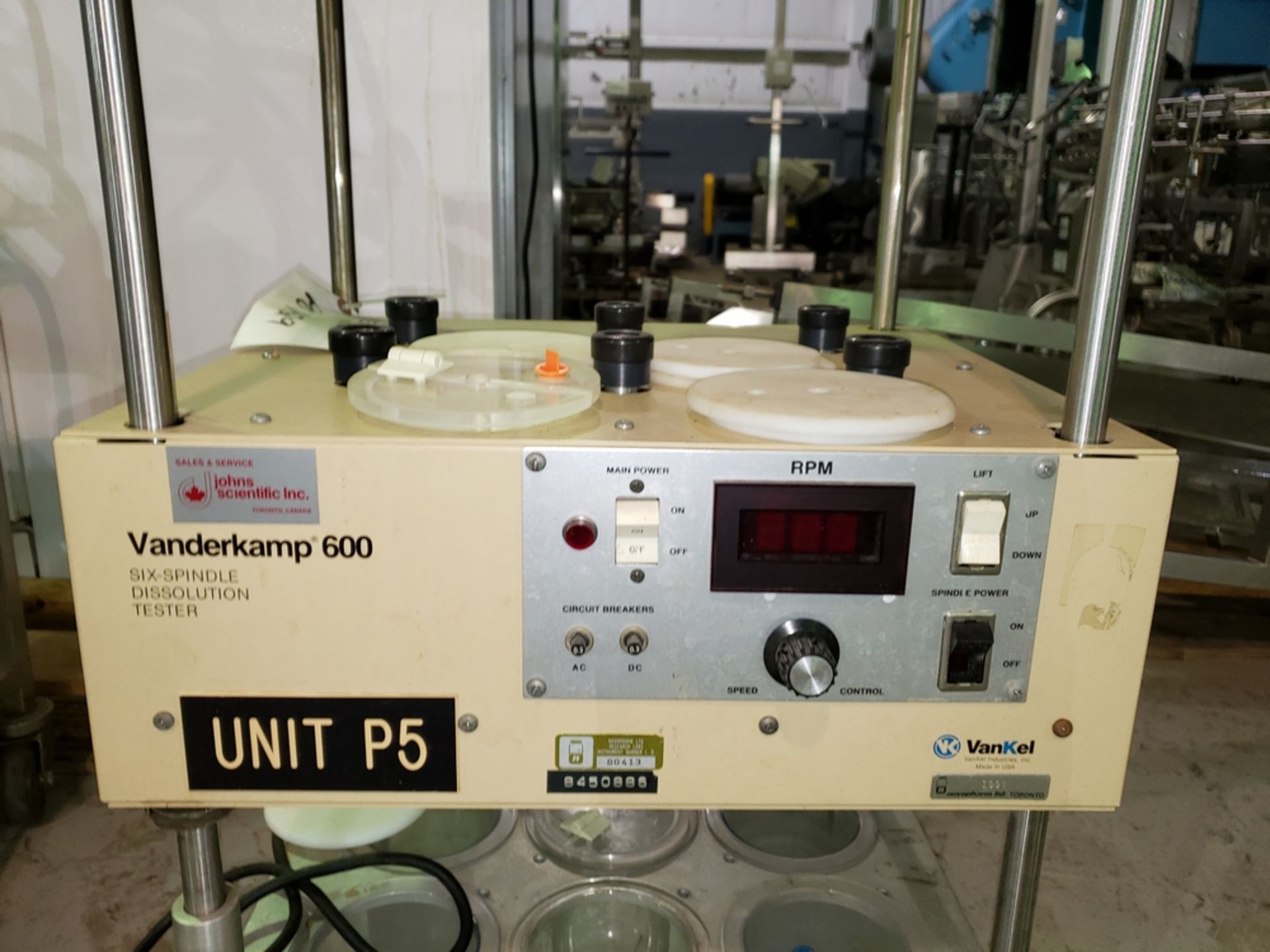 Vanderkamp 600 six spindle dissolution tester, model VK-600, 115 volt, serial no. 1-8450886. - Image 3 of 5