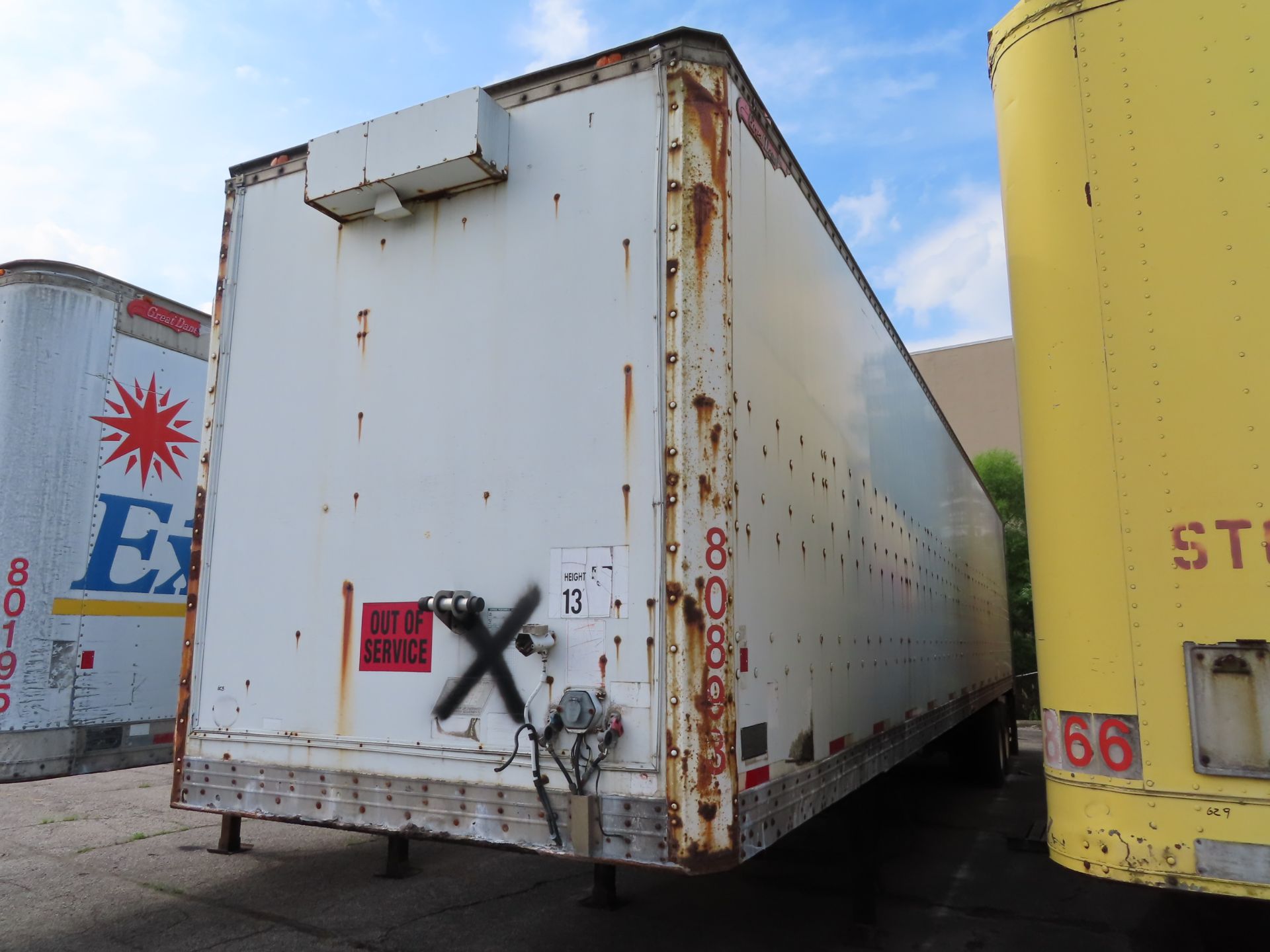 1993 Great Dane 45' Semi Dry Van Trailer, model 191-T, 2 axle, VIN: 1GRAA9021PB053608, GVWR 65,000