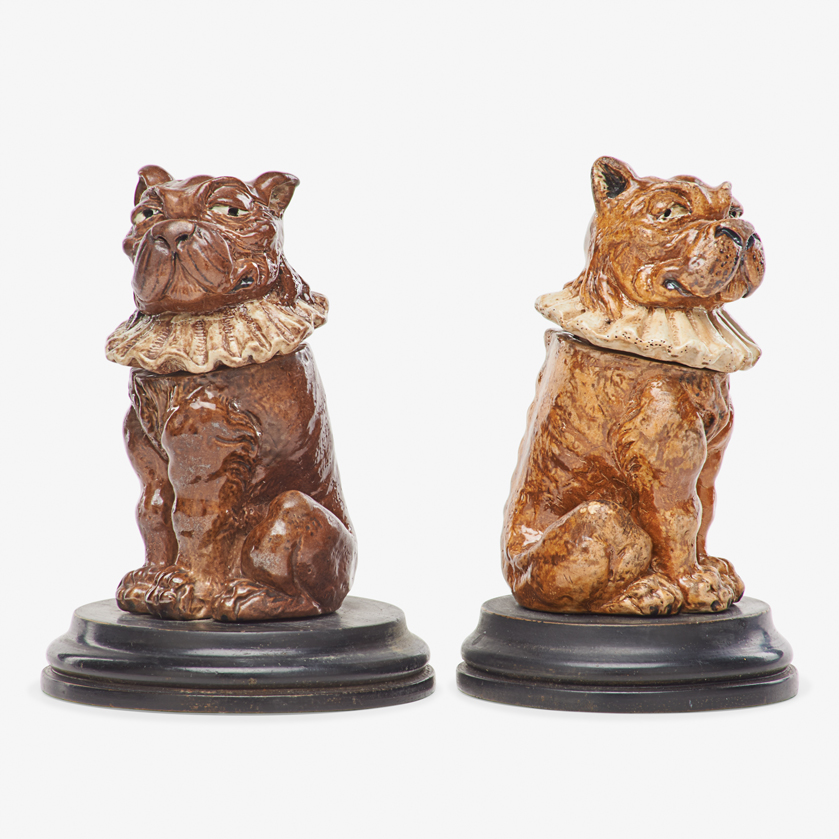 ROBERT W. MARTIN; MARTIN BROTHERS TWO TOBY DOG TOBACCO JARS - Image 2 of 3
