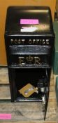 Black Replica Post Box with key