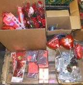 Valentine day decorations, gift bags, plastic flowers