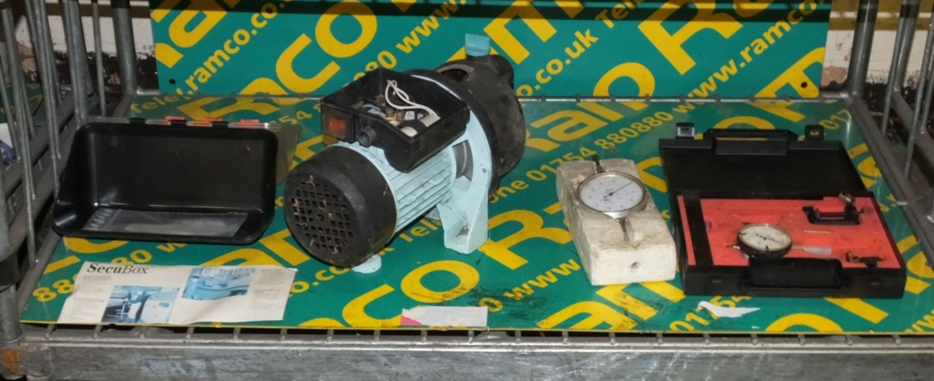 Bosch Drill, dial gauge tool kit, gang plug, PC spares, Dial Gauges, motor (as spares), Se - Image 5 of 5