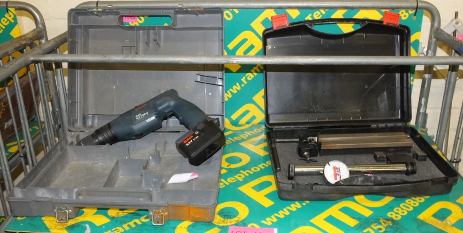 Bosch Drill, dial gauge tool kit, gang plug, PC spares, Dial Gauges, motor (as spares), Se - Image 2 of 5