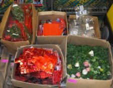 Valentine day decorations, gift bags, plastic flowers