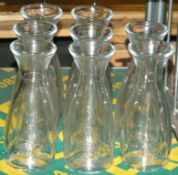 8x 1/2 Litre glass open top bottles