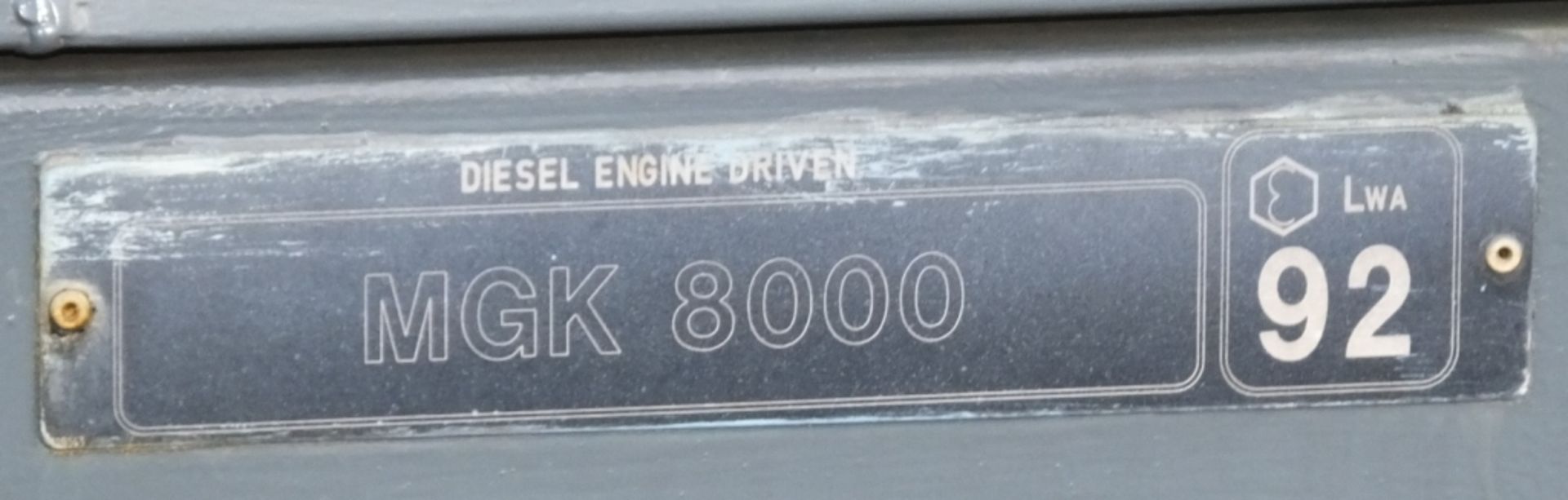 GS Portable Lighting Generator Set - MGK6000 - 6KVA - 240V - 3000RPM - 50hz - 1714 hours r - Image 3 of 8