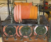 5x Ex-MoD Fire hose reels on spools