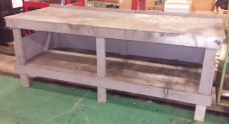 Wooden Workbench 2450mm x 950mm x 930mm