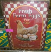 Tin Sign Large - Fresh Farm Eggs