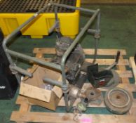 Lister Petter engine frame - broken pump (as spares)