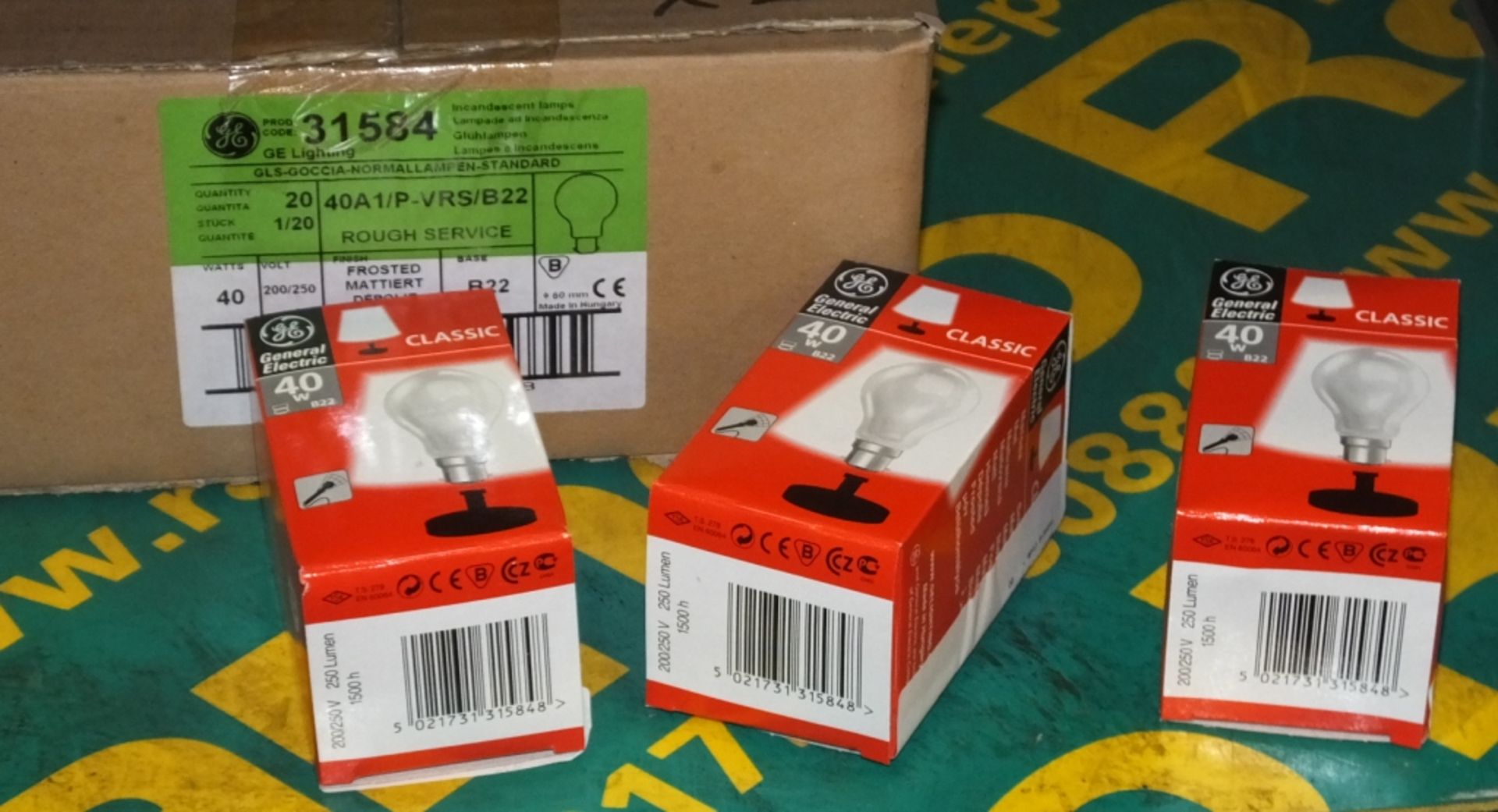 5 boxes GE Lightbulbs 40Watt - 200V Frosted B22 - Image 3 of 3