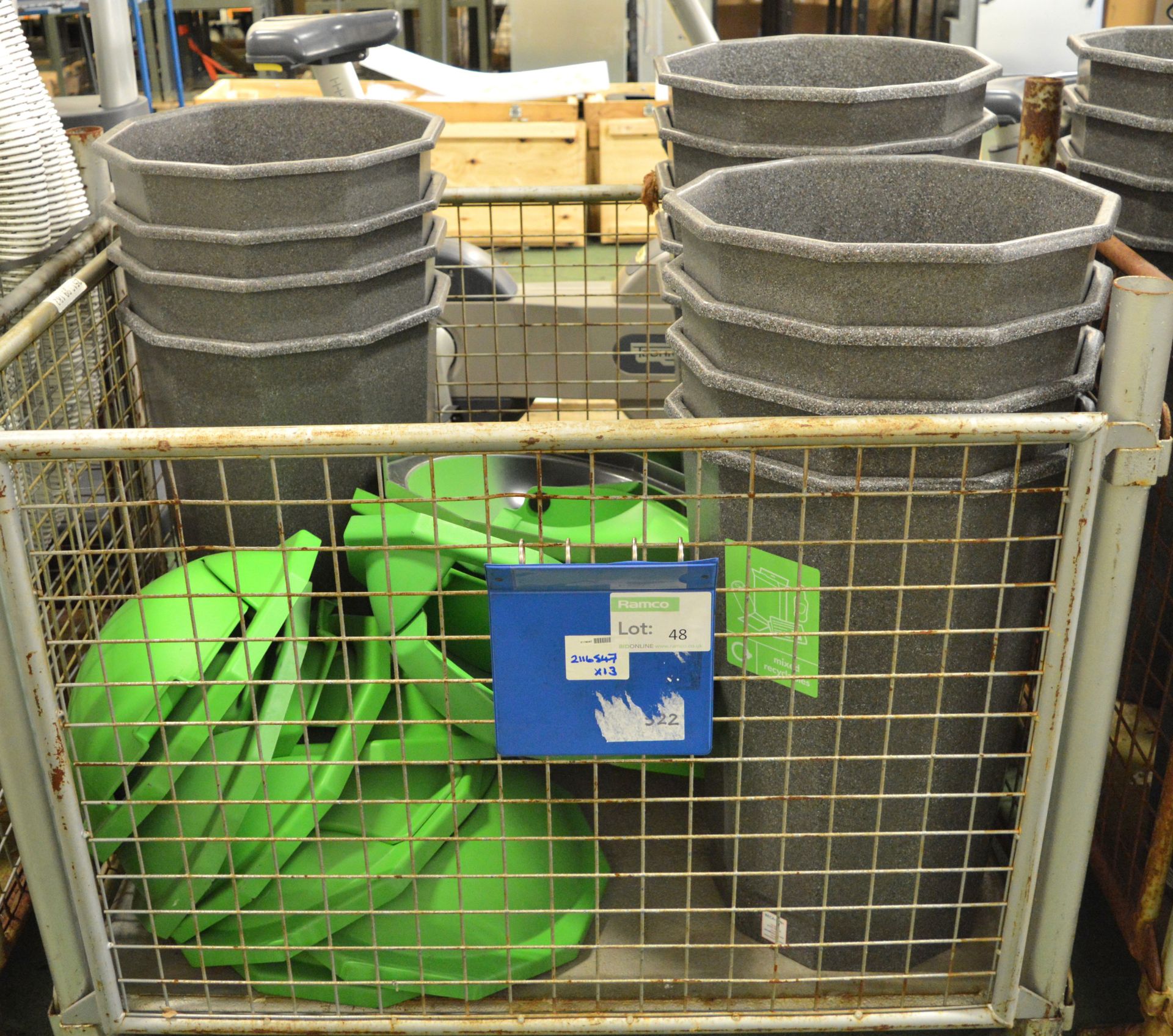 13x Mixed Recyclables Bins With lids.