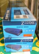 2x Zigor EBRO650 4 Power Outlet Uninterruptible Power Supply - 600VA.