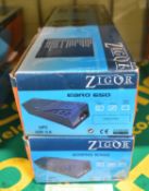 2x Zigor EBRO650 4 Power Outlet Uninterruptible Power Supply - 600VA.