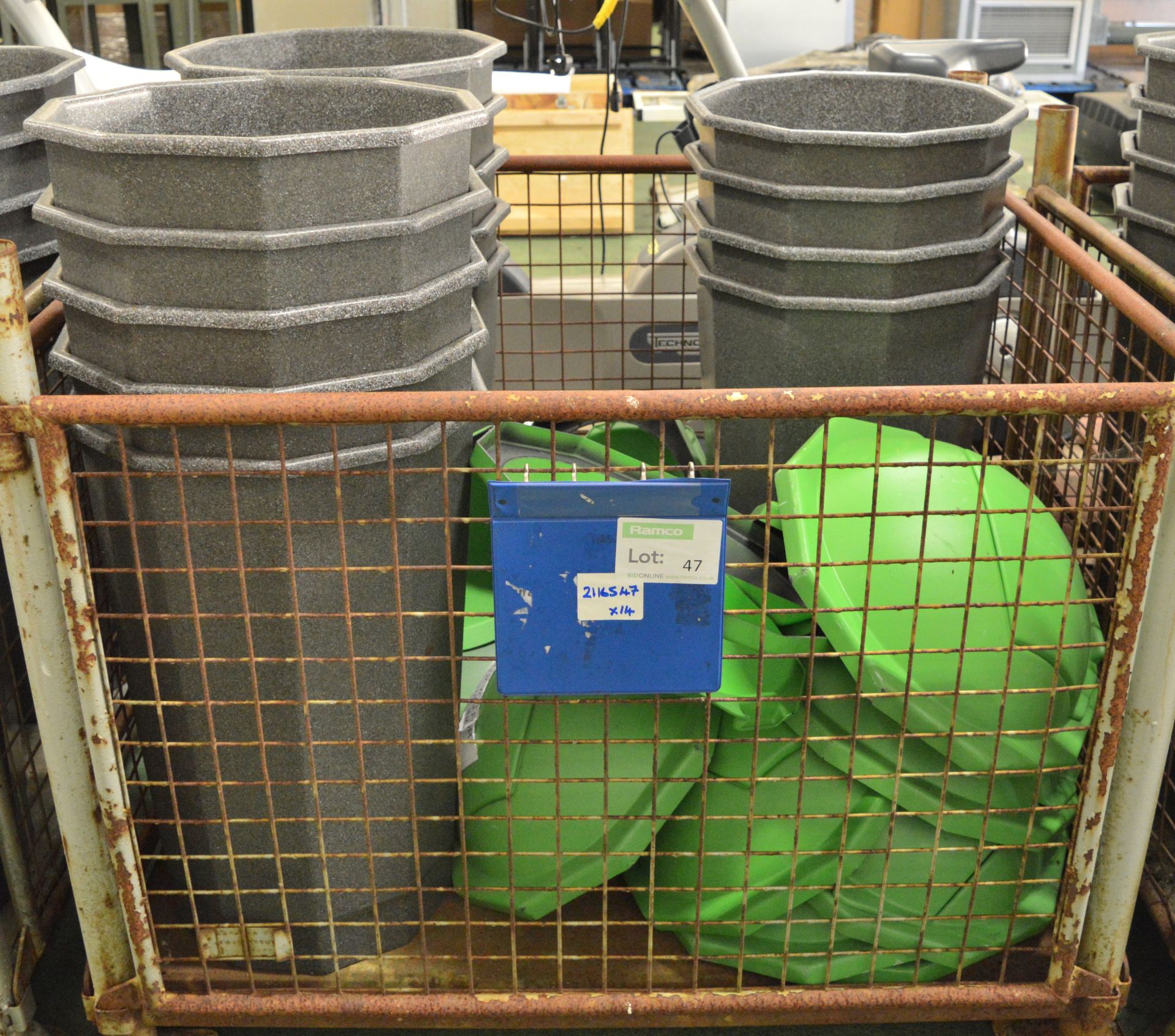 14x Mixed Recyclables Bins With lids.