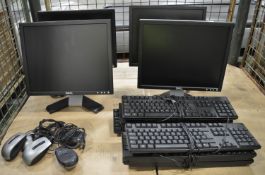 4x Dell 17" Monitors, 6x Keyboards, 5 Mice.