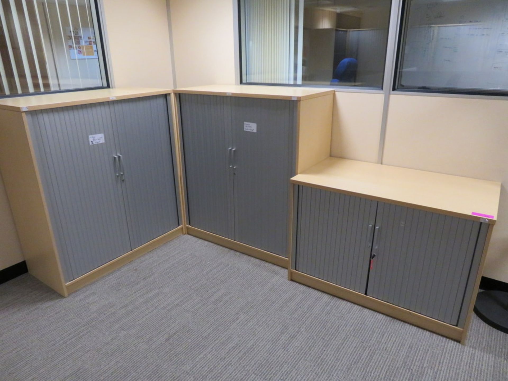 2 X TAMBOUR FRONT OFFICE CABINETS - Image 2 of 2