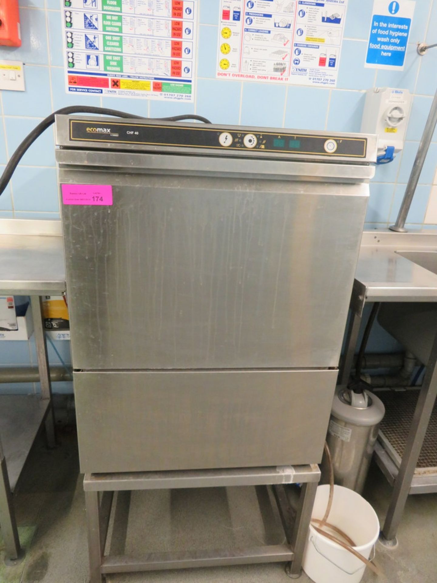 2011 HOBART MODEL CHF40D-10 COMMERCIAL PASS-THROUGH DISHWASHER - Image 2 of 9