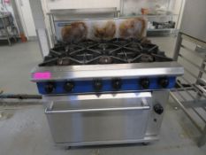 BLUE SEAL COMMERCIAL GAS SIX BURNER HOB AND OVEN