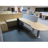 LIGHTWOOD EFFECT SINGLE PERSON OFFICE POD (FOR FULL CONTENTS SEE DESCRIPTION)