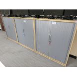 3 X LIGHTWOD EFFECT TAMBOUR FRONT OFFICE CABINETS