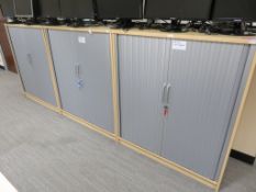 3 X LIGHTWOD EFFECT TAMBOUR FRONT OFFICE CABINETS