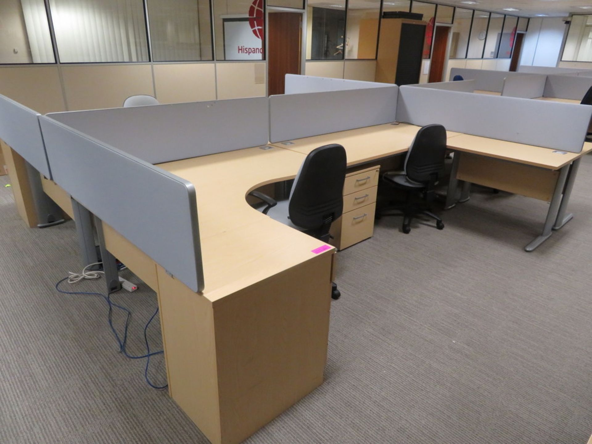 LIGHTWOOD EFFECT 6 PERSON OFFICE DESKPOD (FOR FULL CONTENTS SEE DESCRIPTION) - Image 2 of 4