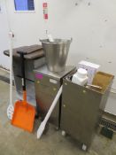 2 X STAINLESS STEEL BINS, BUCKET AND PLASTIC WASTE BIN