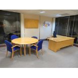 LOOSE AND REMOVABLE CONTENTS OF OFFICE TO INCLUDE CIRCULAR TABLE AND 4 X CHAIRS