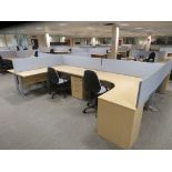 LIGHTWOOD EFFECT 6 PERSON OFFICE DESKPOD (FOR FULL CONTENTS SEE DESCRIPTION)