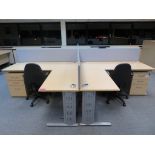 LIGHTWOOD EFFECT 3 PERSON OFFICE DESKPOD (FOR FULL CONTENTS SEE DESCRIPTION)