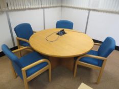 LIGHTWOOD CIRCULAR MEETING TABLE WITH MULTIMEDIA POINT (FOR FULL CONTENTS SEE DESCRIPTION)