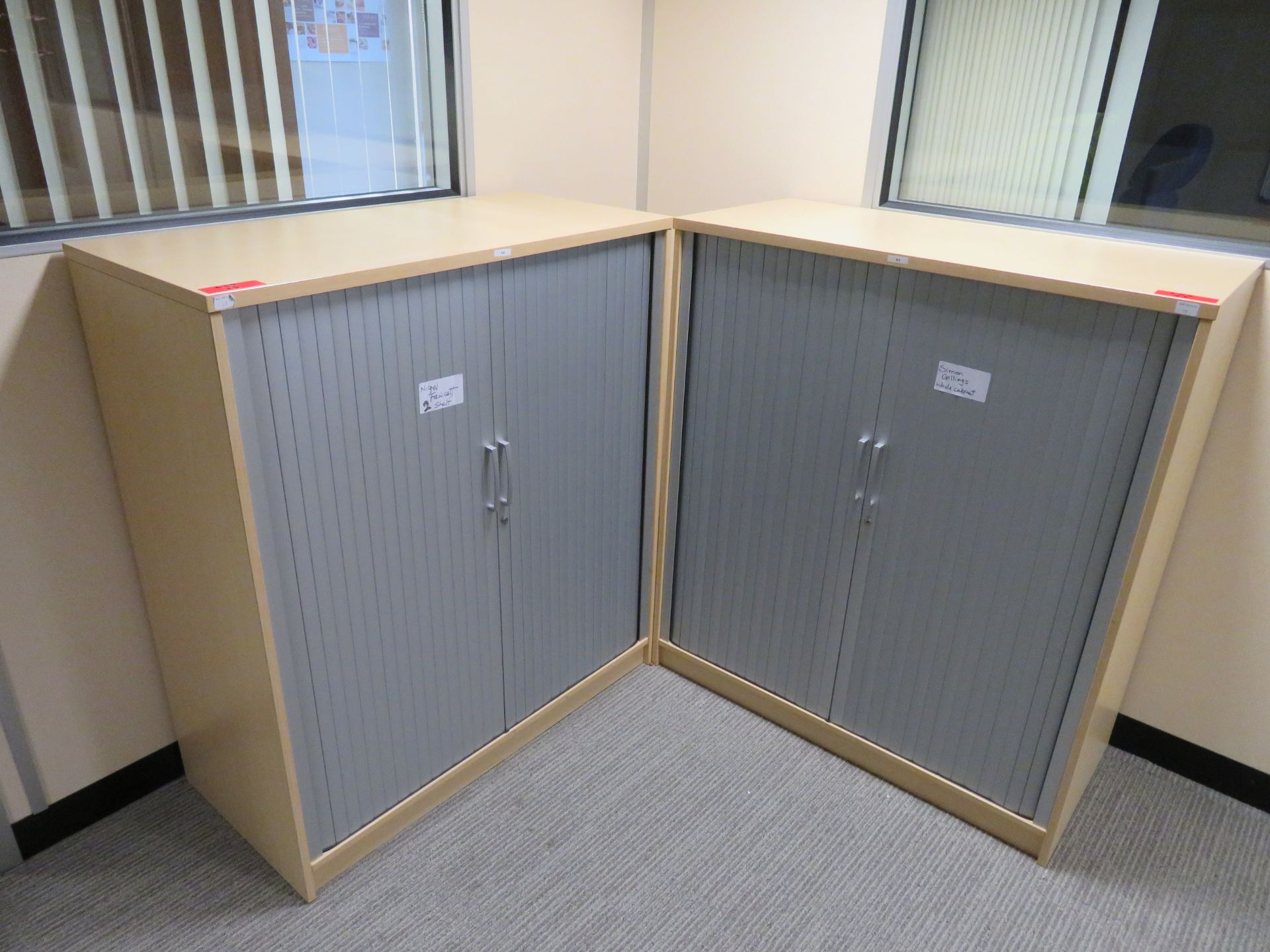 2 X TAMBOUR FRONT OFFICE CABINETS