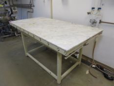 STEEL FRAME/MARBLE TOPPED WATER CHILLED TABLE; 1840 X 970MM