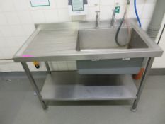 STAINLESS STEEL DEEP BOWL SINK UNIT WITH UNDERTIER