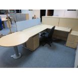 LIGHTWOOD EFFECT SINGLE PERSON OFFICE POD (FOR FULL CONTENTS SEE DESCRIPTION)