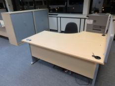 LIGHTWOOD EFFECT SINGLE PERSON OFFICE POD (FOR FULL CONTENTS SEE DESCRIPTION)