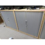 2 X LIGHTWOOD EFFECT TAMBOUR FRONT OFFICE CABINETS