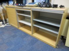 7 X LIGHTWOOD EFFECT TAMBOUR FRONT OFFICE CABINETS
