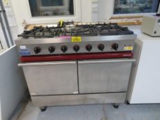 TRIDENT AMBASSADE COMMERCIAL STAINLESS STEEL GAS SIX BURNER HOB AND OVEN