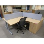 LIGHTWOOD EFFECT 4 PERSON OFFICE DESKPOD (FOR FULL CONTENTS SEE DESCRIPTION)